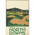 thumbnail image 2 of Edward McKnight Kauffer 17x24 Black Ornate Framed Double Matted Museum Art Print Titled: The North Downs, London Underground (1915), 2 of 5