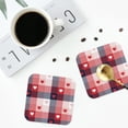 thumbnail image 4 of Kdxio Heart Plaid Funny Coasters,4 Pcs Leather Coasters,Housewarming Gifts,Protect Furniture from Water Marks Scratch and Damage, 4 of 8