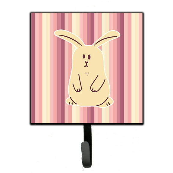 Carolines Treasures BB7084SH4 Rabbit on Stripes Leash or Key Holder Single Hook multicolor
