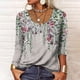 thumbnail image 1 of Pntutb Mujer Casual Camiseta Manga Larga Cuello Redondo Floral Impreso Botones Blusa tops Pntutb Pntutb-507, 1 of 1