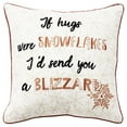 thumbnail image 2 of Rizzy Home Holiday Ivory/Multicolor Sentiment - "If Hugs Were Snowflakes I'd Send You A Blizzard" Cotton 20"x20" Poly Filled Decorative Throw Pillow, 2 of 5
