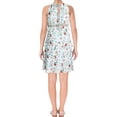 thumbnail image 2 of MAX STUDIO Womens Light Blue Polyester Sleeveless Below The Knee Shift Dress S, 2 of 2