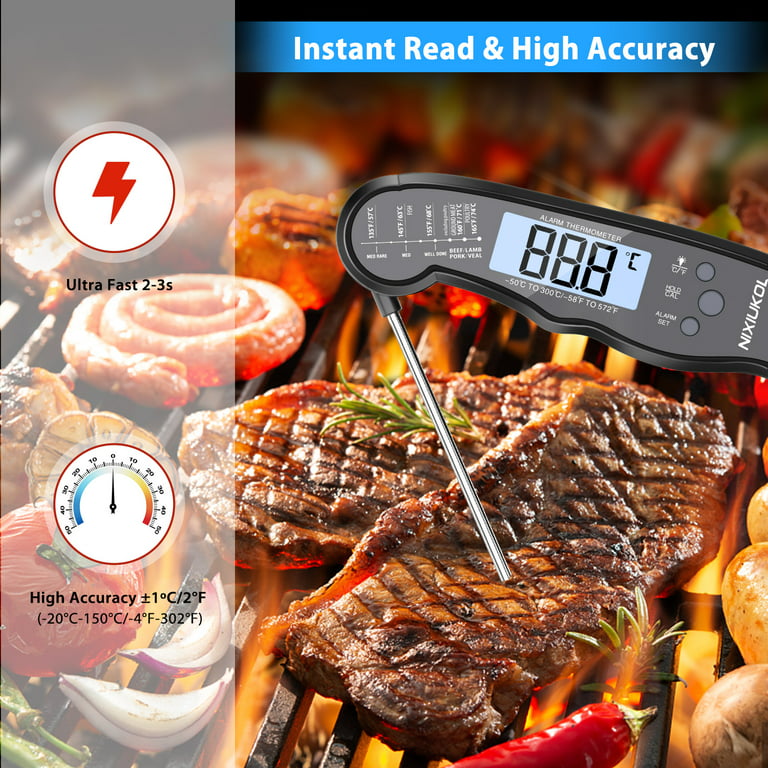 Instant Read Meat Thermometer Digital LCD Cooking BBQ Food Temperature  Measuring