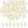 thumbnail image 1 of 40 conectores para colgantes de perlas, dijes de perlas, perlas naturales de agua dulce, eslabones de perlas irregulares con argollas dobles doradas de acero inoxidable 304., 1 of 6