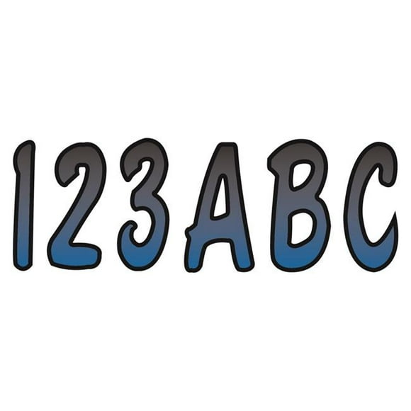 Hardline Products BLBKG200 200 Series 3 in. Letter-Number Kit - Blue & Black
