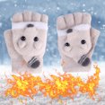thumbnail image 4 of Lilgiuy Winter Gloves Soft Warm Women Heating Half-Finger Gloves Thicken Windproof Gloves for Skiing,Snowboarding,Hiking,Riding,Camping, 4 of 5