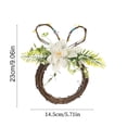 thumbnail image 3 of Easter Bunny Wreath, Artificial White Flowers, Spring Door Hanger, Grapevine Base Decoration for Indoor Outdoor Holiday Display, 3 of 6