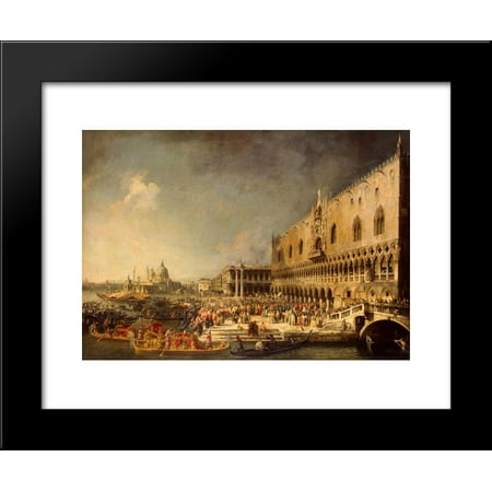 The Reception of the French Ambassador in Venice 20x24 Framed Art Print by Canaletto