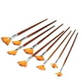 Fan Brush Set Hog Bristle Natural Hair Artist Soft AntiShedding