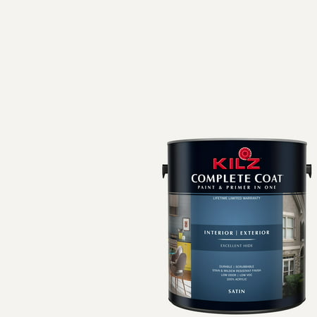 KILZ COMPLETE COAT Interior/Exterior Paint & Primer in One #LJ260 White (Best One Coat Interior Paint)