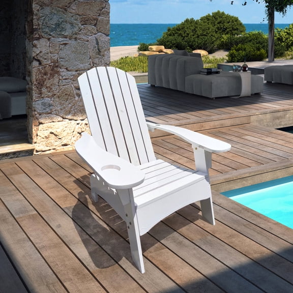 Sturdy Solid Wood Adirondack Chair, Easy Assembly | Suitable for Patio and Indoor Areas