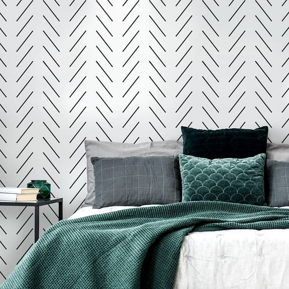 Ella Herringbone Wall Stencil