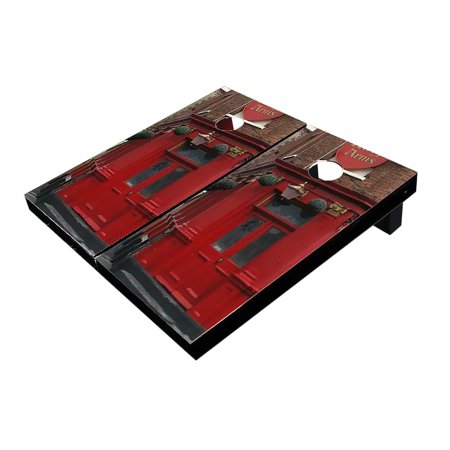 Skip's Garage Pub Station #4 Solid Wood Cornhole Board Set