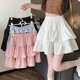 thumbnail image 2 of Primavera 2024 Nuevo vestido mini de cintura alta con corte A para mujer Falda de gasa con borde con volantes Falda pequeña con vuelo tipo pastel, 2 of 5
