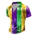thumbnail image 5 of Afdoent Men's Polo Shirts Male Raglan Sleeve Button Lapel Print Festive Celebration Top Breathable, 5 of 5