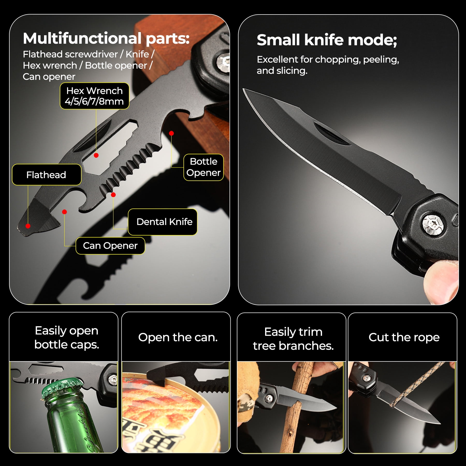 Multi-Function Combination Tool Outdoor Knife Pliers Adjustable Wrench Set Universal Folding Pliers Suitable for Outdoor Camping and Home Repairs Multi-Function Hammer - The Perfect Gift for Men