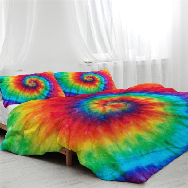 Juego de sábanas Rainbow Tie Dye Quilt Cover