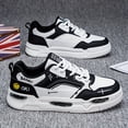 thumbnail image 2 of Men's White Blue Graffiti Platform Sneakers, Low-Top Casual Fashion Shoes, Non-Slip Walking Shoes for Daily Wear, 2 of 9