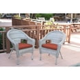 thumbnail image 2 of Jeco Clark Wicker Patio Chair in Gray and Brick Red (Set of 2), 2 of 2