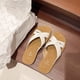 thumbnail image 2 of Sandalias Vestir Zapatos Verano Slip On Slides Correa Cruzada Cuero PU Suave para Mujer, 2 of 9