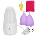 thumbnail image 1 of Juego de máquina limpiadora de copa menstrual femenina reutilizable para mujer (enchufe europeo 110240V) (limpiador de copa menstrual púrpura sS), 1 of 5