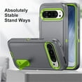 thumbnail image 3 of Pour Google Pixel 9 Pro Case, Google Pixel 9 Pro Phone Case avec Béquille Intégrée, Étui Robuste Antichoc/antipoussière/antichute de Qualité Militaire pour Google Pixel 9 Pro, Gris, 3 of 9