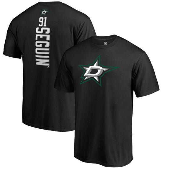 Men's Tyler Seguin Black Dallas Stars Backer Name & Number T-Shirt