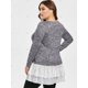 thumbnail image 3 of Camiseta de empalme con dobladillo bajo y estampado de mármol de talla grande Rosegal Sudaderas y sudaderas con capucha, 3 of 5