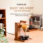 i Cafilas Portable Foldable Electric Pour Over Coffee Machine,Drip Electric Coffee Maker with Elegant Design for Car Truck Camping Hiking Outdoors Golfing, 10oz.Capacity,400W (Beige)