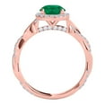 thumbnail image 3 of Aonejewelry 1.25 Ct. Ttw Interwine Shank Diamond and and Emerald Ring In 14k Rose Gold, 3 of 4
