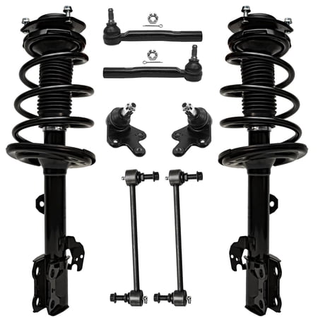 Detroit Axle - Front Struts w/Coil Springs Sway Bar Links Outer Tie Rods Lower Ball Joints Replacement for 2009-2012 Toyota Venza - 8pc Set