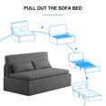 thumbnail image 3 of BALUS Twin Size Pull Out Sofa Bed, 40" Convertible Loveseat Sleeper Sofa with 2 Pillows and Foldable Mattress, Dark Grey, 3 of 7