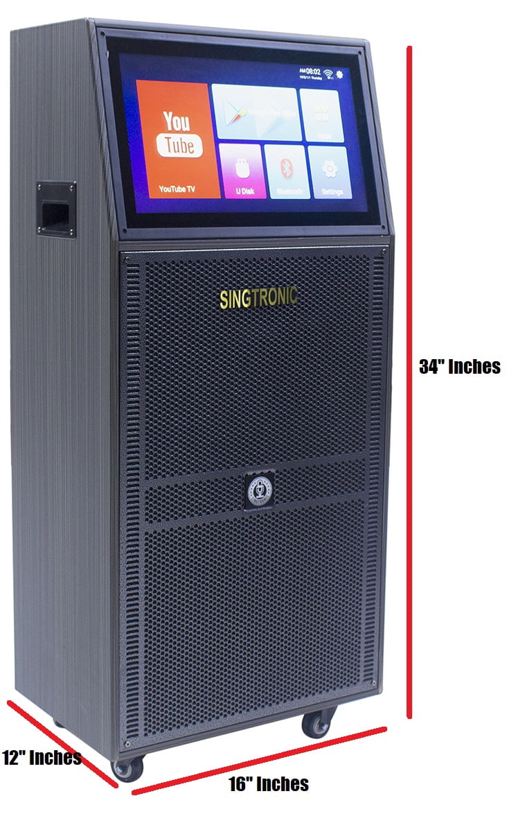 Singtronic BT-888Pro Professional 1000W Powered 12" Bluetooth Speaker, Karaoke Machine with 2 Microphones