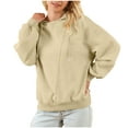 thumbnail image 1 of GigrtiJin Sweat à Capuche pour Femmes, Manches Longues, Col Rond, Pull-Over, Blouses Décontractées, Couleur Unie, 1 of 8