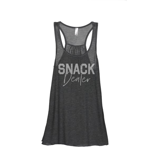Snack Dealer Women's Fashion Sleeveless Flowy Racerback Workout Yoga Tank Top Charcoal Grey Large