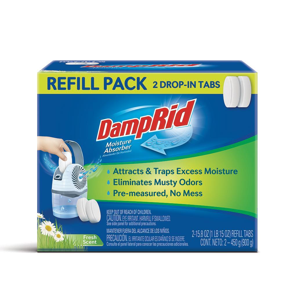 DampRid FG97 DropIn Tabs Moisture Absorber Refills, Fresh Scent, 15 Oz