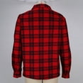 thumbnail image 4 of Wyobmus Men's Fleece Lined Flannel Shirt Long Sleeve Button Down Plaid Shirts Casual Soft Brushed Warm Flip Collar Jacket With Pocket C-Red, 4 of 8