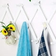 thumbnail image 2 of Dseap Accordion Wall Hanger,16" High Wooden Expandable Coat Rack,Hat Holder Hooks for Baseball Caps,Mugs,28 Pegs,White, 2 of 6