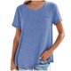 thumbnail image 2 of Pntutb Moda Mujer Camiseta de manga corta suelta Cuello redondo Color sólido tops Pntutb Pntutb-3983, 2 of 3
