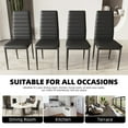 thumbnail image 5 of Set of 4 Dining Side Chairs PU Leather Elegant Design Home Kitchen Furniture Black, 5 of 8