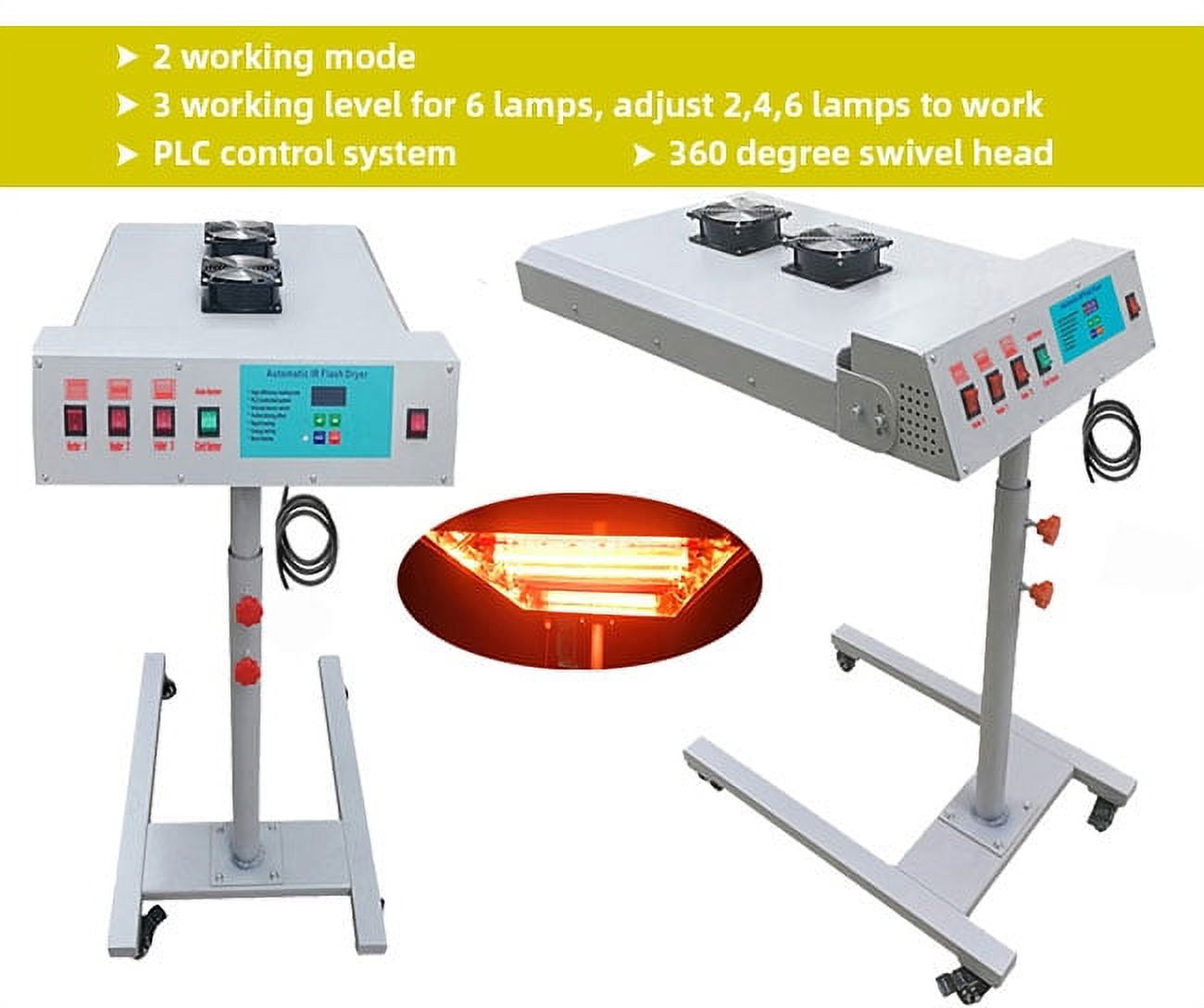 H-E 20" x 24" Automatic IR Flash Dryer with Sensor 2 Modes 3 Levels 220V 6000W