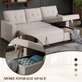 thumbnail image 3 of MOONMISS Sectional Sofa Bed with Storage and Soft Seat ,Reversible Pull Out Couch for Living Room,Beige, 3 of 6