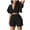 Black, variant on Womens Summer Sets Beach Outfits Clothing Set Female V-Neck Short Sleeve Sets Pant Tracksuits Pants Style S_287 s