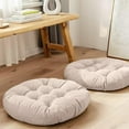 thumbnail image 3 of Round Office Chair Cushions 22x22 Inch Outdoor Seat Pads Set of 2 Throw Floor Pillows for Adults Sitting Patio Garden, Beige, 3 of 7