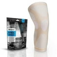 thumbnail image 3 of Powerlix Knee Compression Sleeve, 3D Knit Fabric with Anti-Slip Grip for Sports & Fitness, Beige, S, 3 of 9