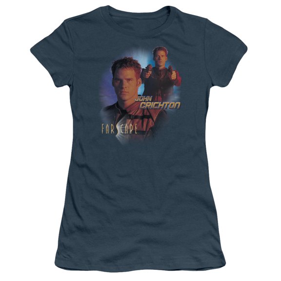 Farscape John Crichton S/S Junior Women's T-Shirt Sheer Indigo