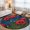 Blue, Sky Blue, Cobalt, Indigo, variant on Round Rugs 3Ft, Red Flowers Round Area Rug Washable Indoor Throw Carpet, Farmhouse Botanical Blue Marble Texture Small Non Slip Circle Rug for Bedroom Living Room Home Decor Aesthetic