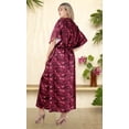 thumbnail image 5 of HAPPY BAY Women's Summer Loungewear Loose Slit Dress Caftan Maxi House Sleep Shirt for Women 2X-3X Taffy, Floral, 5 of 5