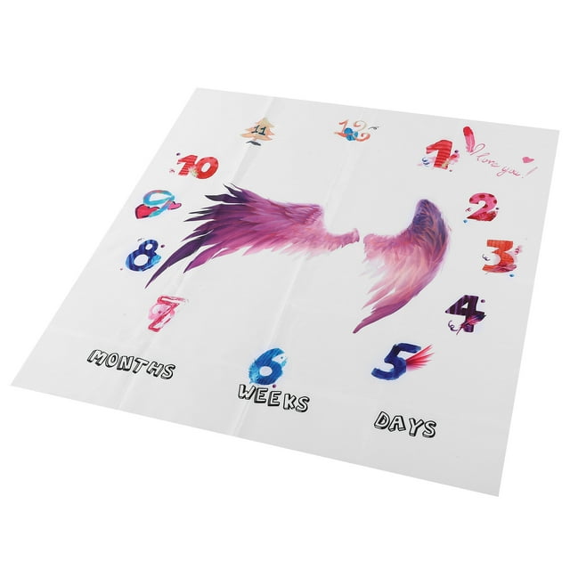 Newborn monthly cloth infant monthly growth cloth Wing Pattern Baby Photo Background Cloth Soft Infant Monthly Photography Cloth Props ANGGREK Otros