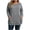 Gray(Ladies Tops), variant on Plus Size Longline Tunic Top for Women Patch Pockets Crew Neck Loose Fit Fall Casual Shirt